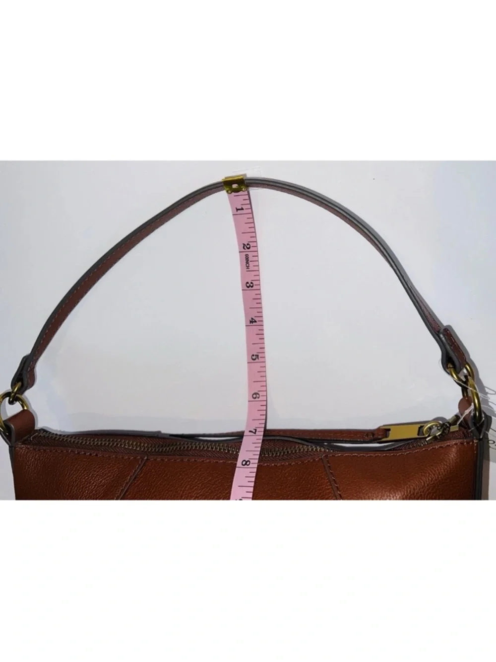 Fossil Skylar Leather Crossbody Purse Brandy Brown Bag Womens NWT Classic Boho - Picture 16 of 17